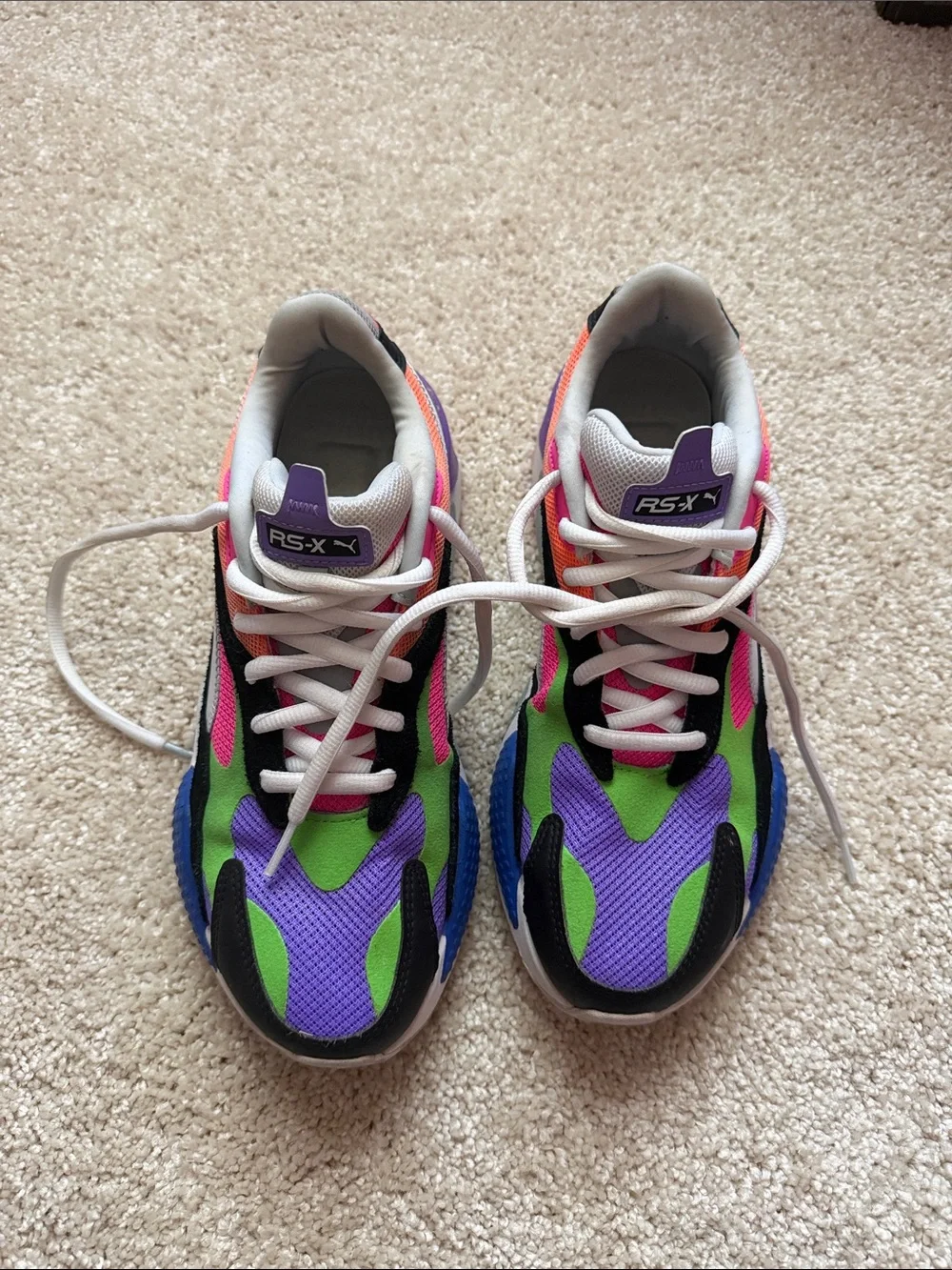 Puma RS-X Youth Sneakers in Purple, Green, Pink and Blue